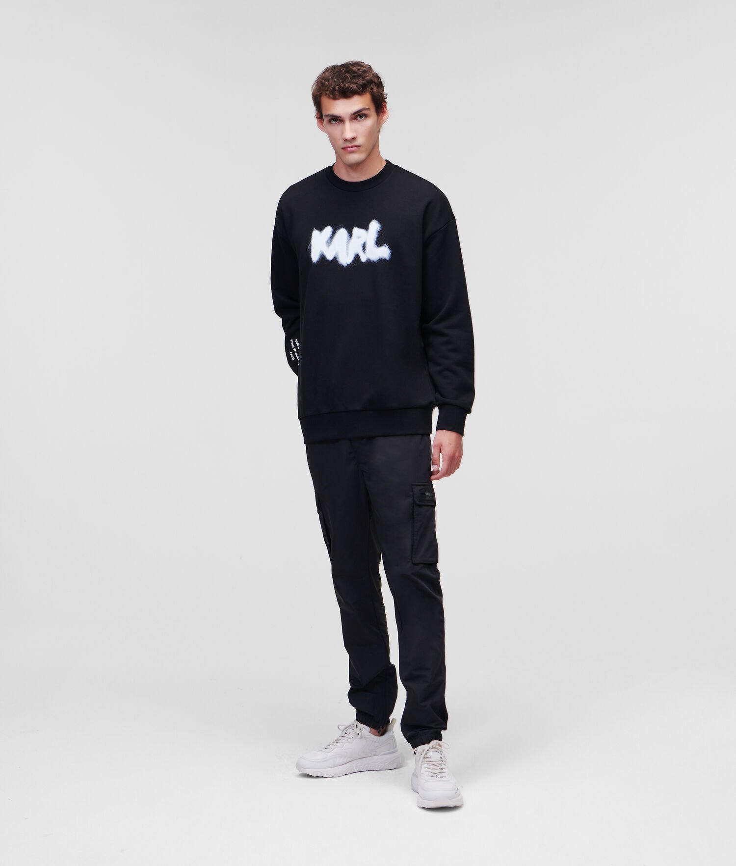 Black / White Men's Karl Lagerfeld Karl Logo Knitwear | AE917SPHU