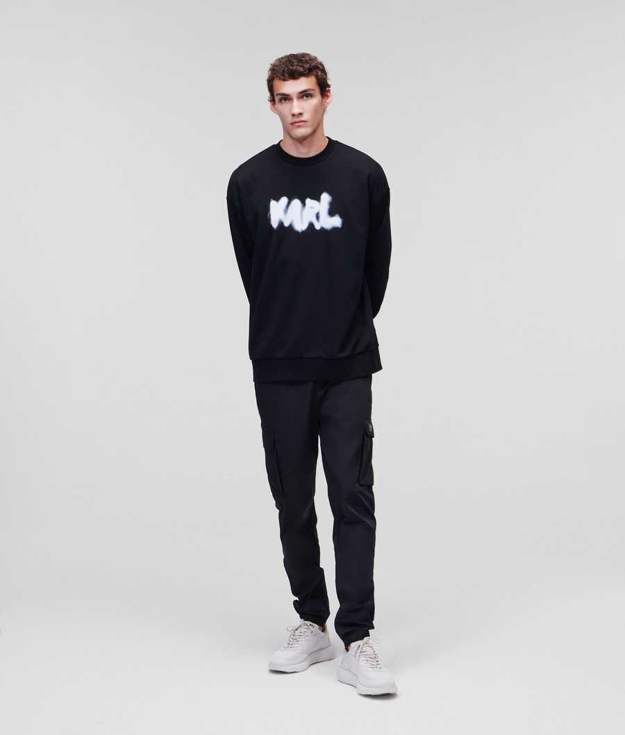 Black / White Men's Karl Lagerfeld Karl Logo Knitwear | AE917SPHU