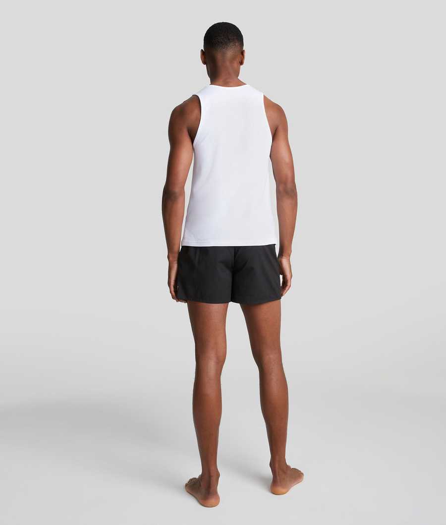 Black / White Men's Karl Lagerfeld Tank Top - 2 Pack Underwear | AE376COZJ