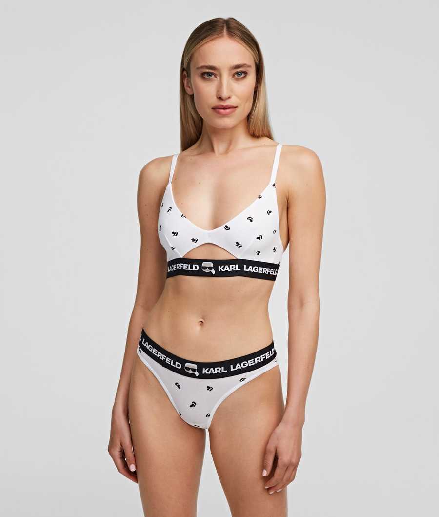 Black / White Women's Karl Lagerfeld Ikonik Karl Briefs - 2 Pack Underwear | AE123PTZN