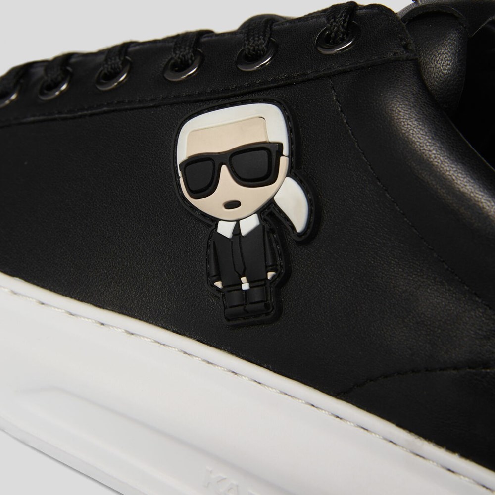 Black / White Women's Karl Lagerfeld K/Ikonik Kapri Sneakers | AE718NADU