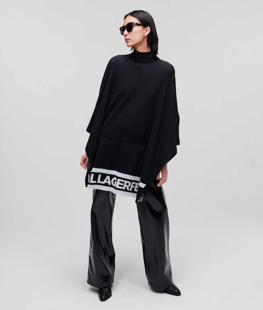 Black / White Women's Karl Lagerfeld Karl Logo Knitted Knitwear | AE715WYTM