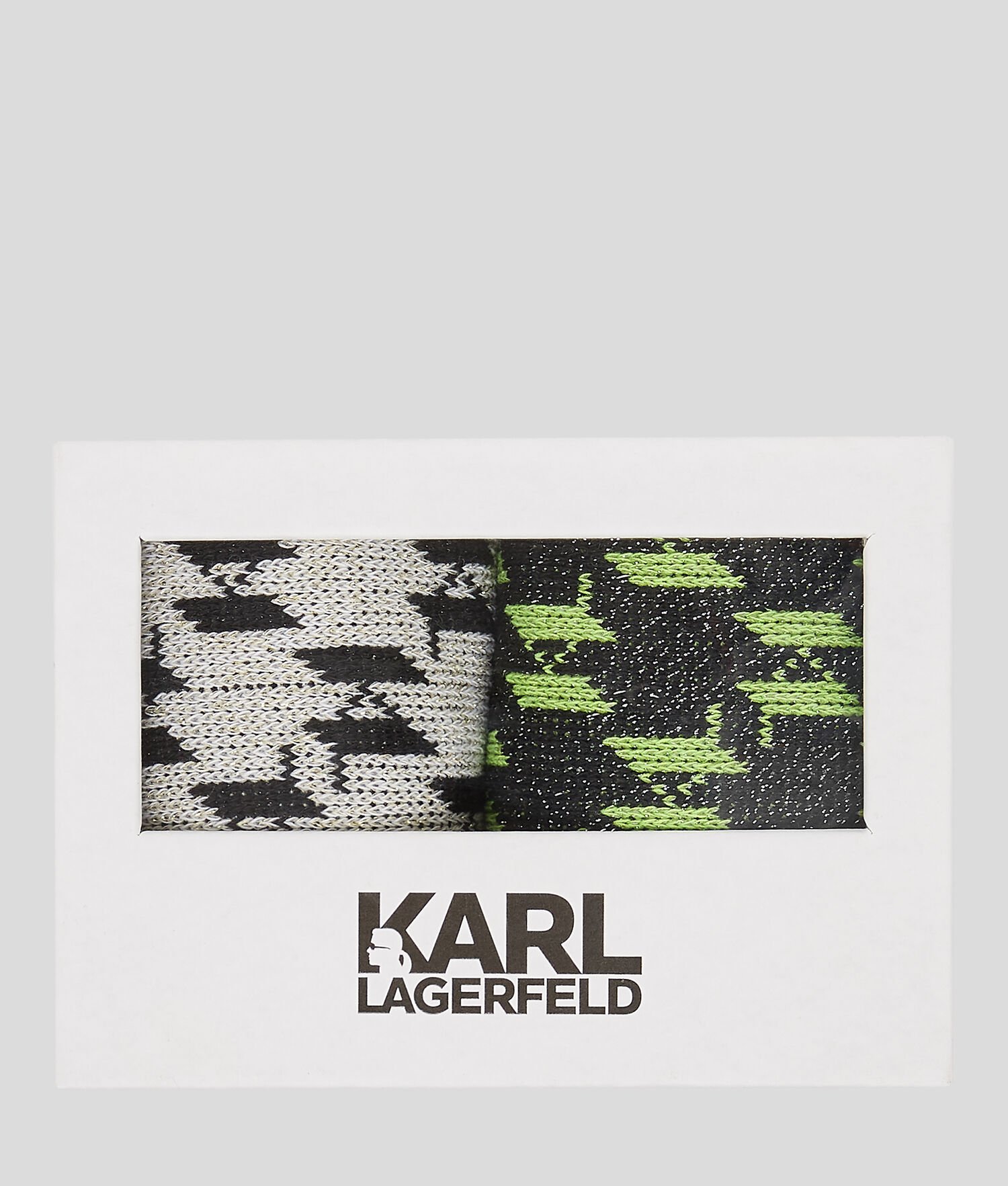 Black / White Women's Karl Lagerfeld Kl Monogram Perforated Socks - 2 Pack Underwear | AE286YXBU