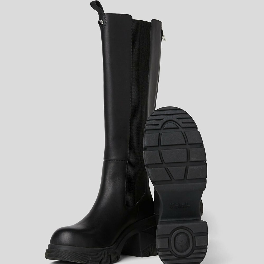 Black Women's Karl Lagerfeld Bridger High Leg Gore Boots | AE574LQSJ