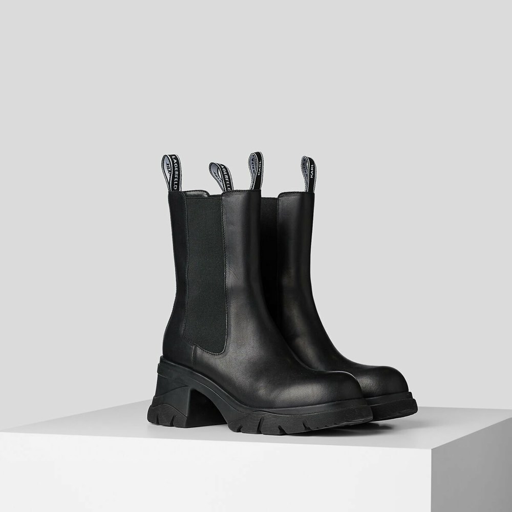 Black Women\'s Karl Lagerfeld Bridger Midi Gore Boots | AE043EMXI