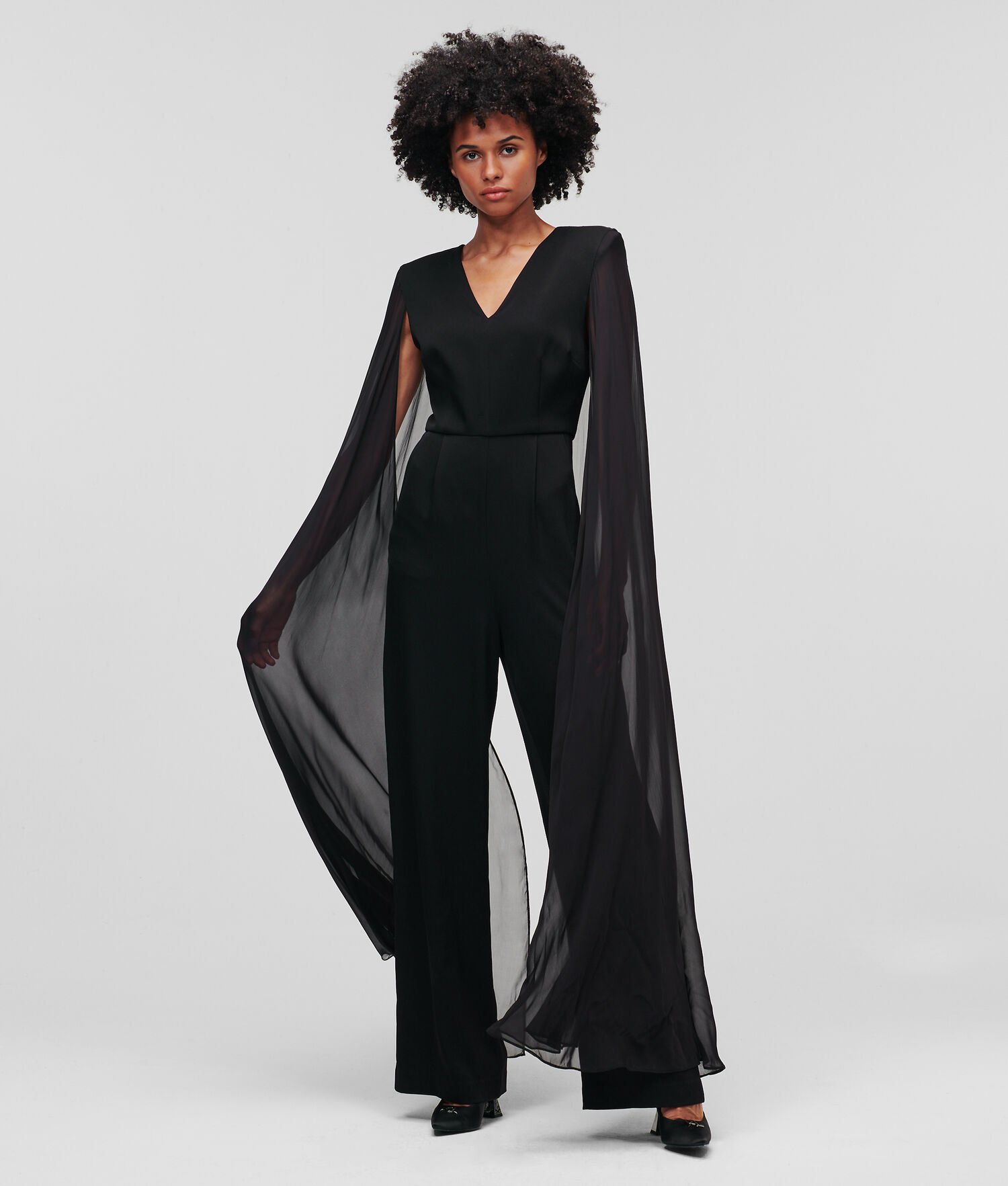 Black Women\'s Karl Lagerfeld Caped Dresses | AE493QHOS