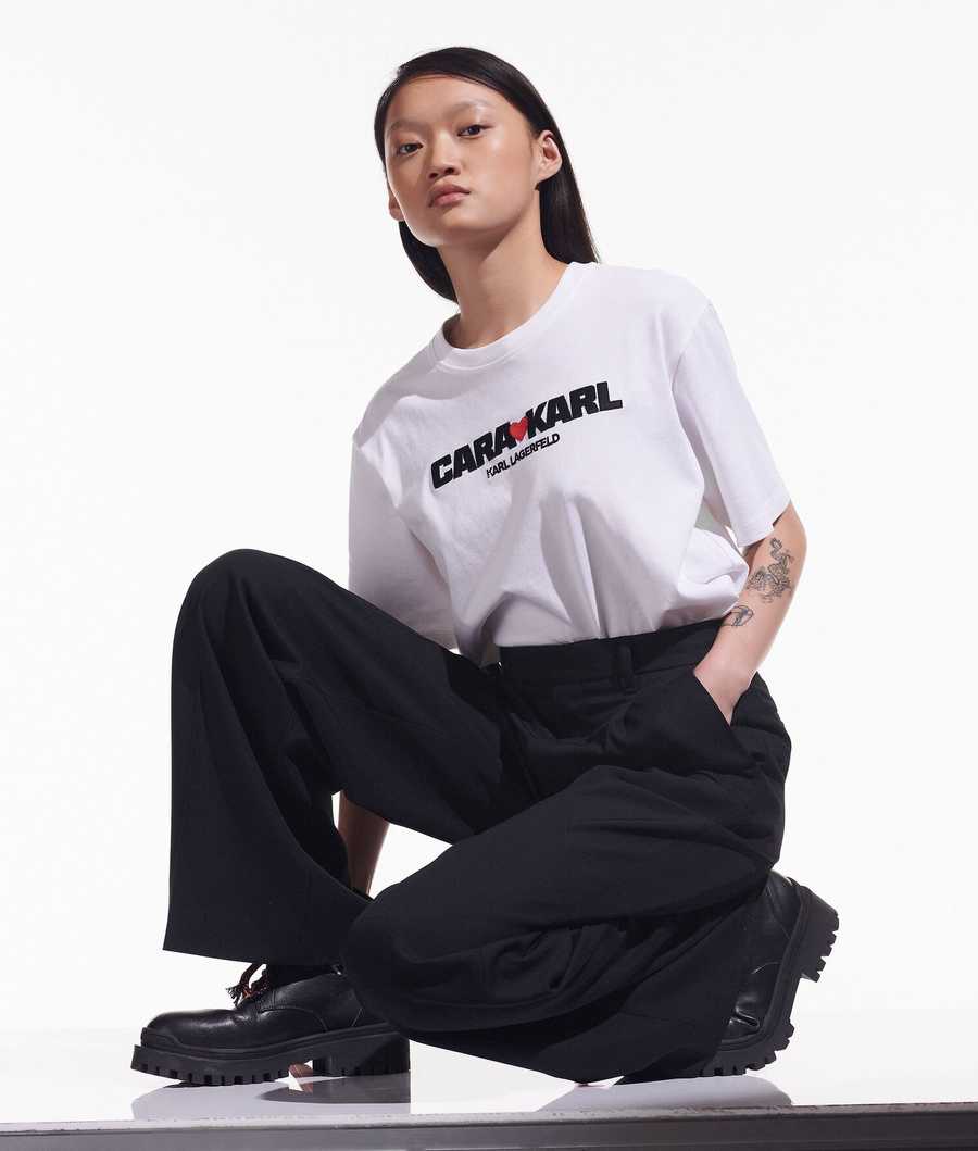 Black Women's Karl Lagerfeld Cara Loves Karl Wide-leg Pants | AE109HSAQ