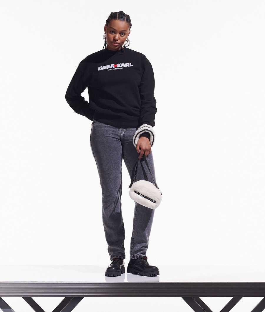 Black Women's Karl Lagerfeld Cara Loves Karl Sweatshirts | AE680TZKG