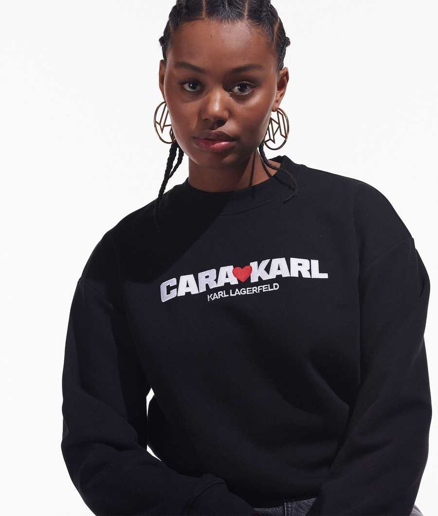 Black Women\'s Karl Lagerfeld Cara Loves Karl Sweatshirts | AE680TZKG