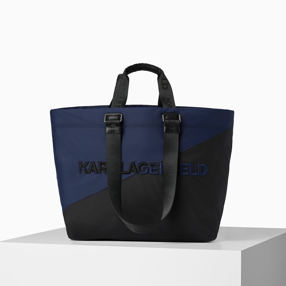 Black Women\'s Karl Lagerfeld Cara Loves Karl Recycled Nylon Tote Bags | AE847OSUI