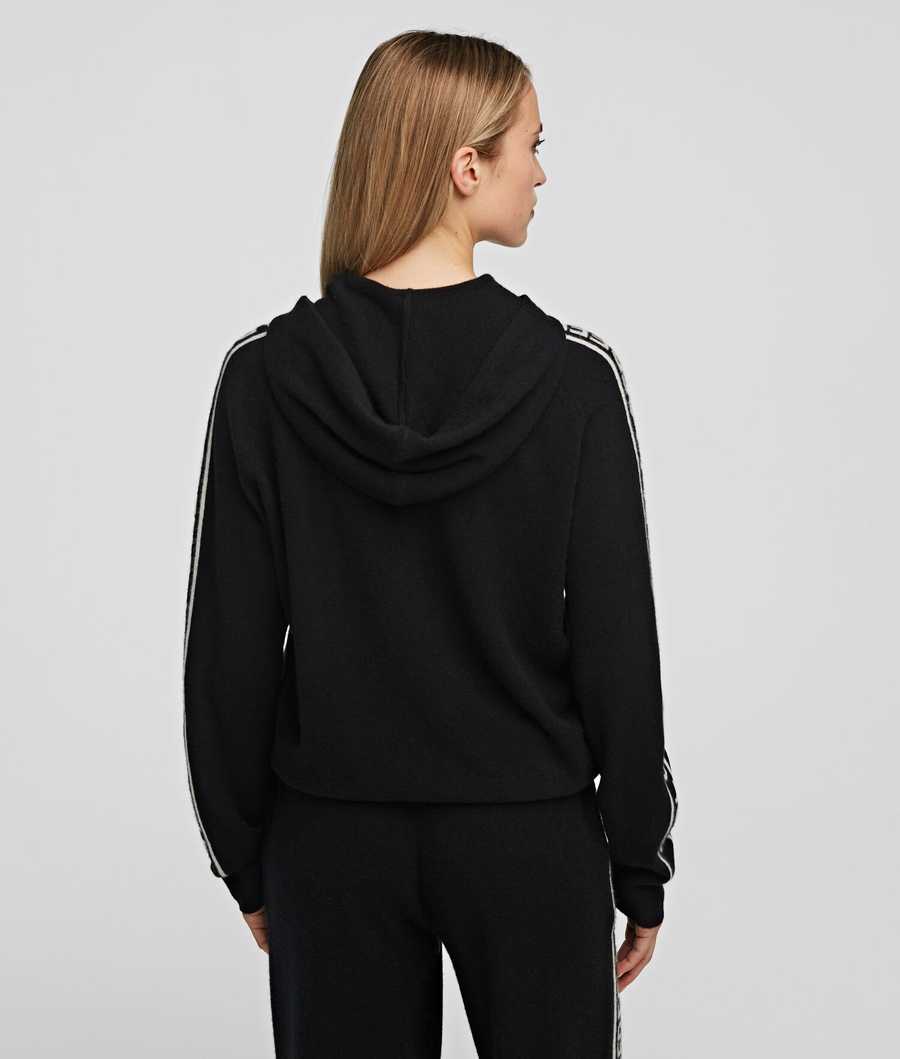 Black Women's Karl Lagerfeld Cashmere Hoodie Loungewear | AE508HVLI