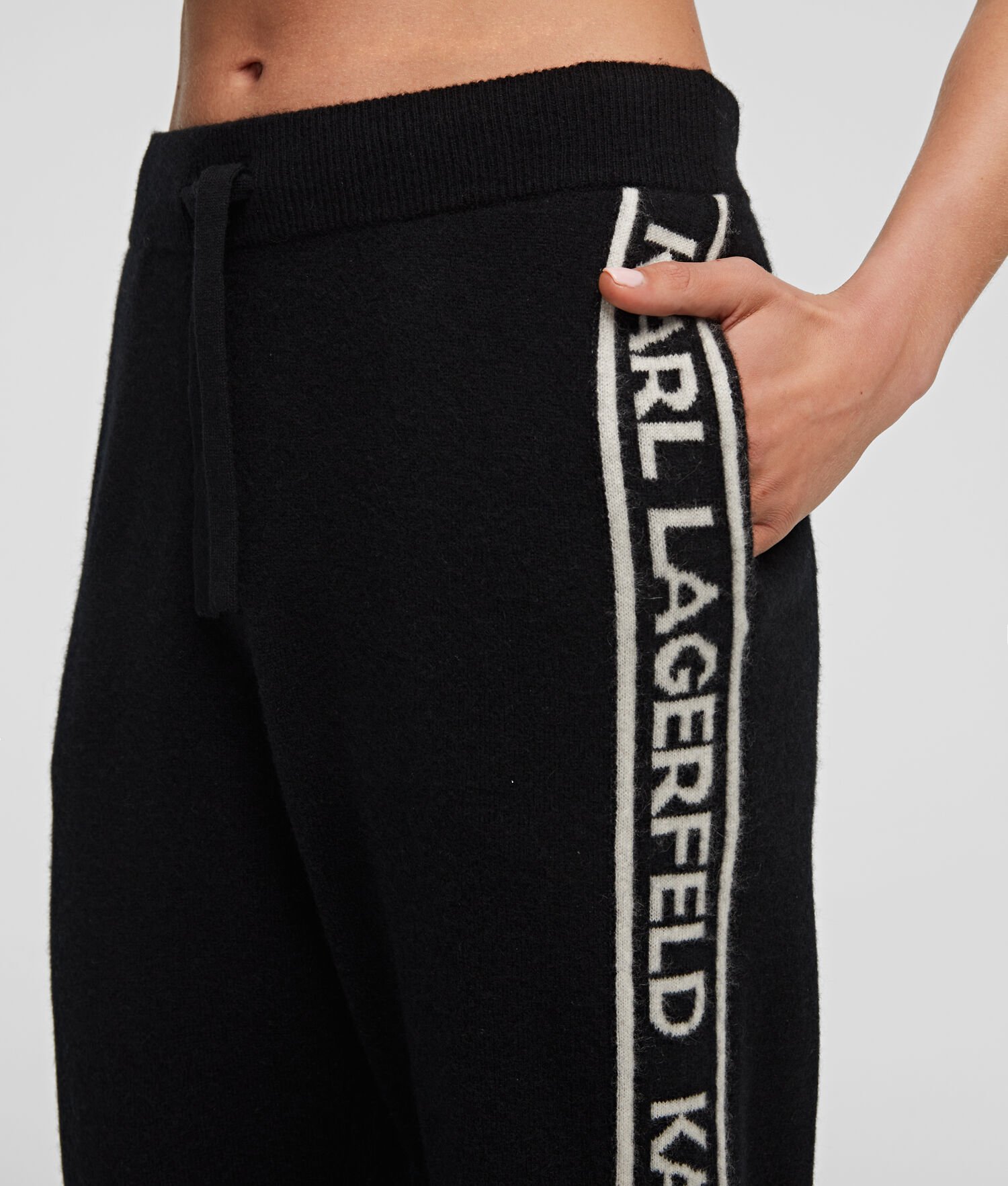 Black Women's Karl Lagerfeld Cashmere Sweatpants Loungewear | AE682EPNR