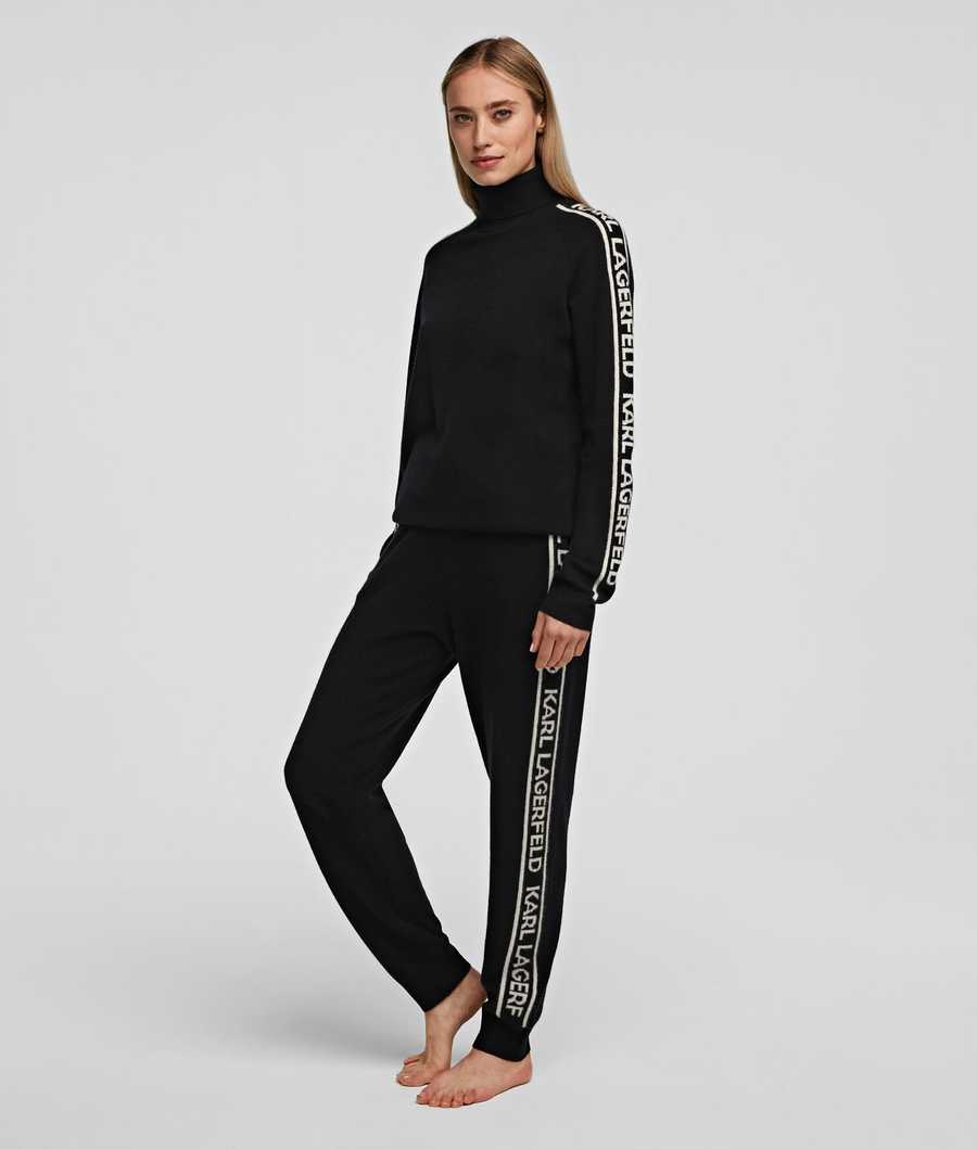 Black Women\'s Karl Lagerfeld Cashmere Sweatpants Loungewear | AE682EPNR