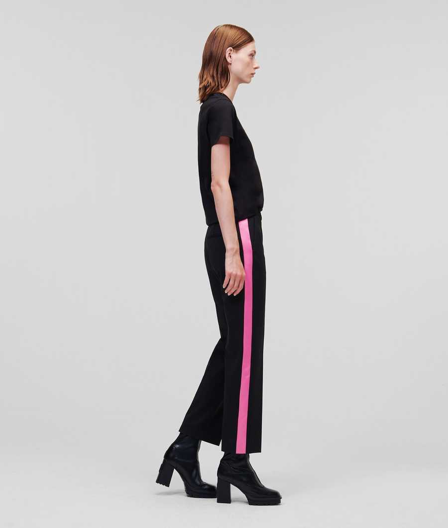 Black Women's Karl Lagerfeld Colour-pop Tailored Pants | AE625UVHD