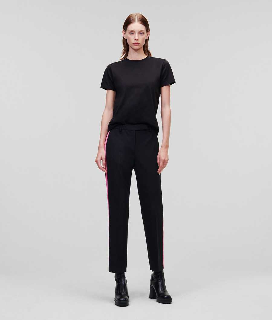 Black Women\'s Karl Lagerfeld Colour-pop Tailored Pants | AE625UVHD