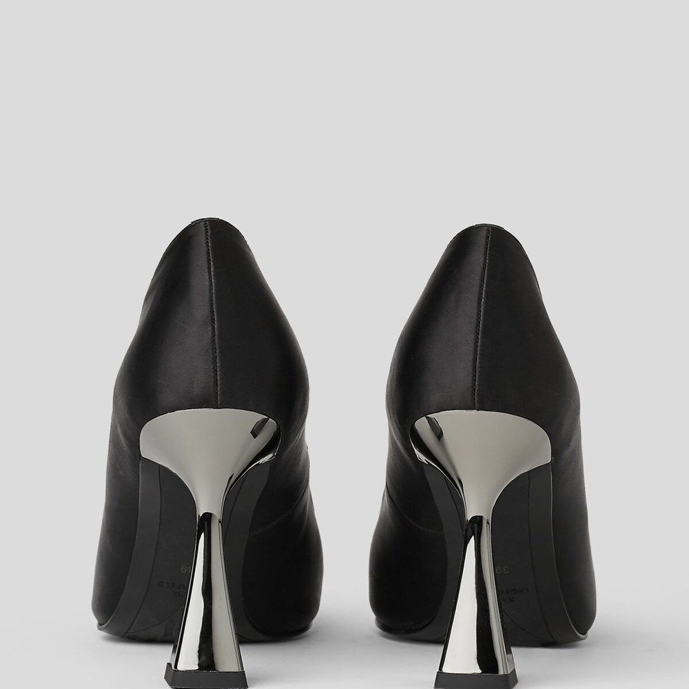 Black Women's Karl Lagerfeld Debut Brooch Court Shoes High Heels | AE314FCZU