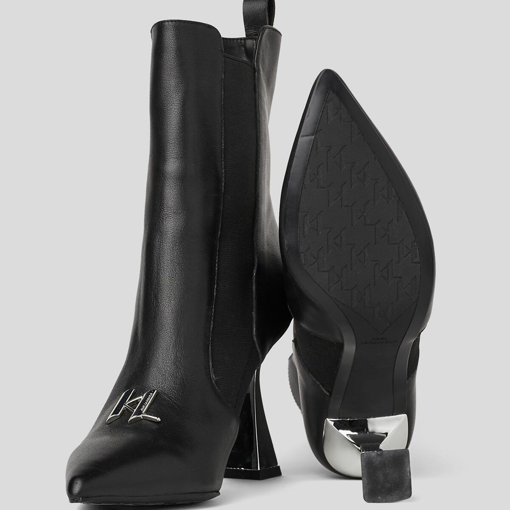 Black Women's Karl Lagerfeld Debut Brooch Gore Boots | AE970RFQS