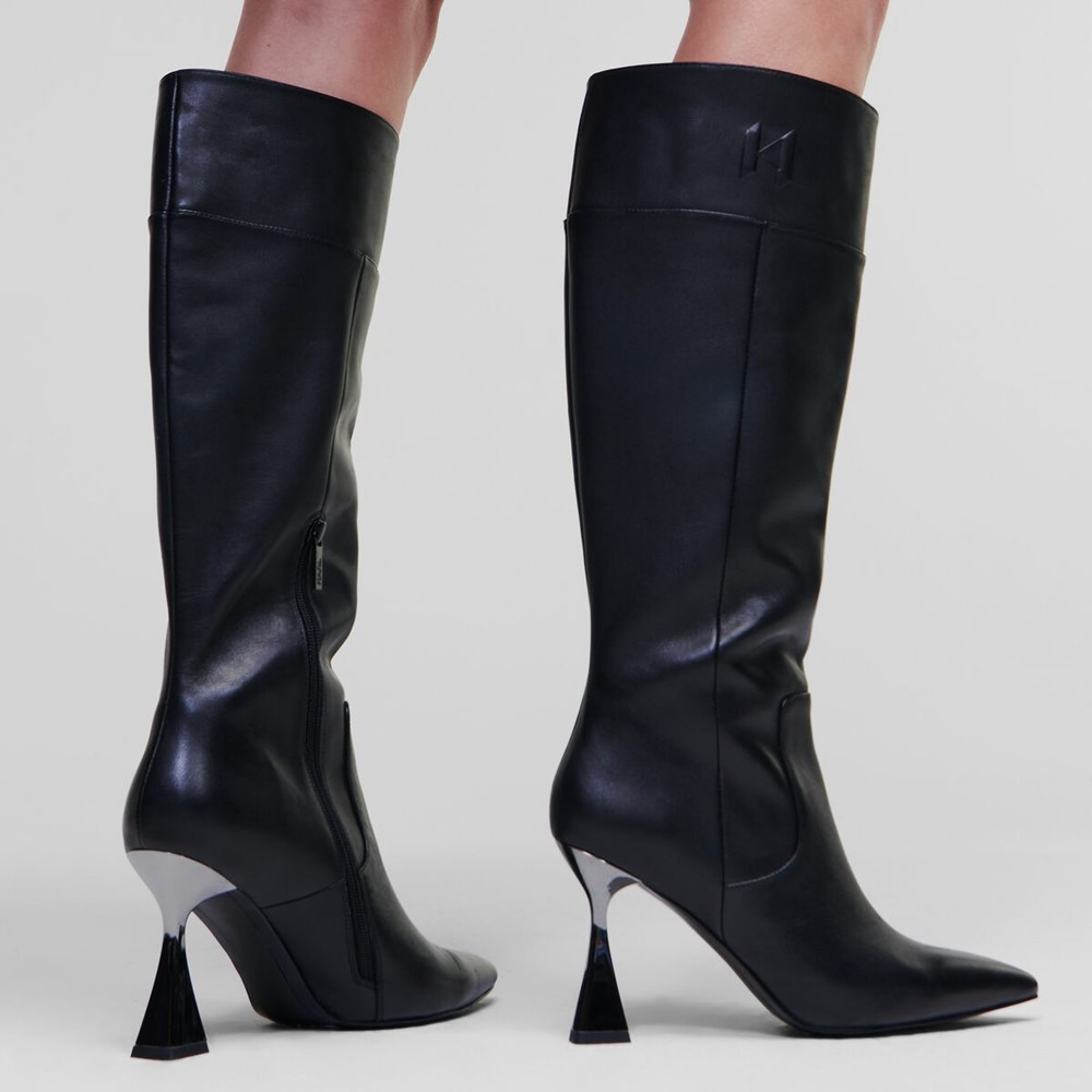 Black Women's Karl Lagerfeld Debut Hi Leg Boots | AE097IXEN