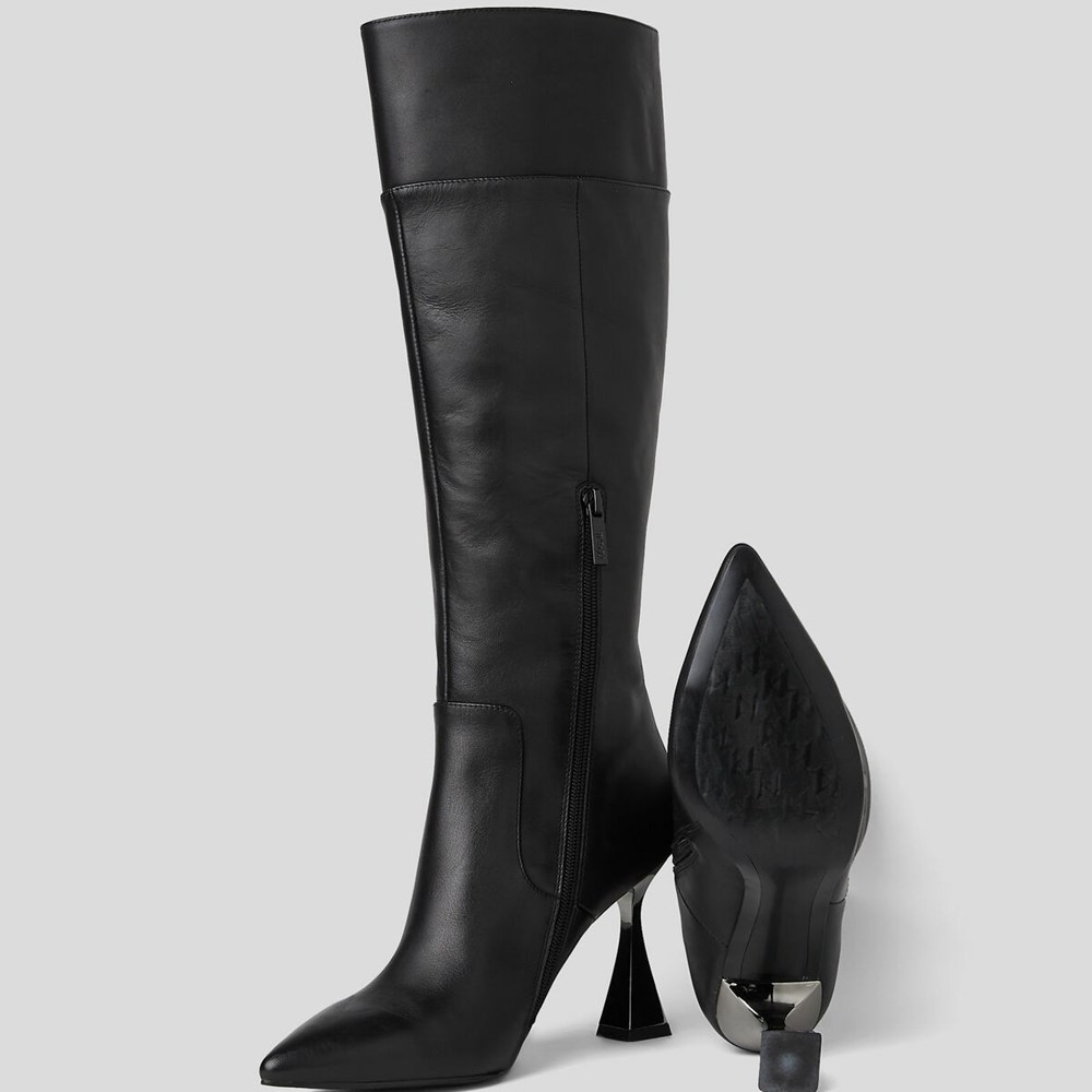 Black Women's Karl Lagerfeld Debut Hi Leg Boots | AE097IXEN