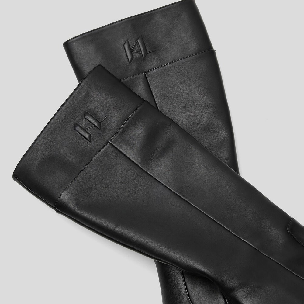 Black Women's Karl Lagerfeld Debut Hi Leg Boots | AE097IXEN