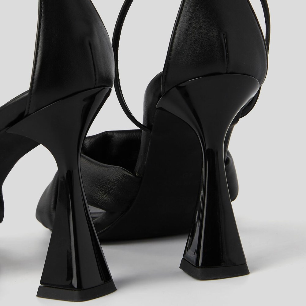 Black Women's Karl Lagerfeld Debut Longlace Sandal High Heels | AE176GTUJ