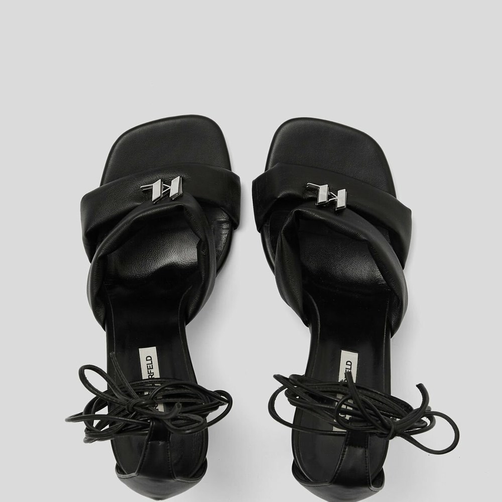 Black Women's Karl Lagerfeld Debut Longlace Sandal Sandals & Flats | AE361UKPW