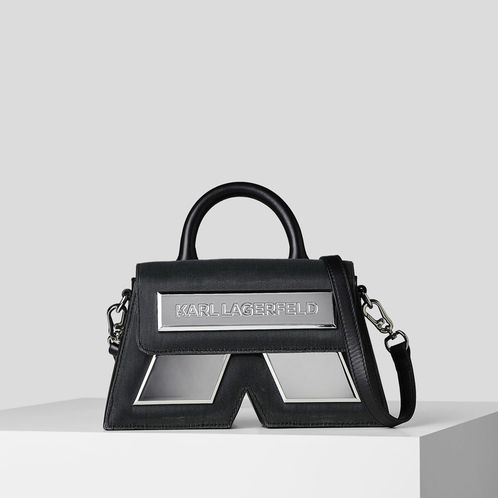 Black Women\'s Karl Lagerfeld Essential K Led Crossbody Bags | AE450LMCD