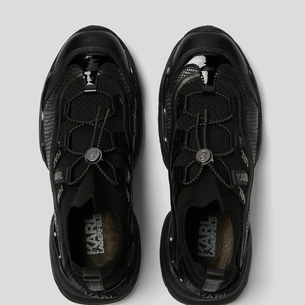 Black Women's Karl Lagerfeld Gemini Krosslace Sneakers | AE891YDGL