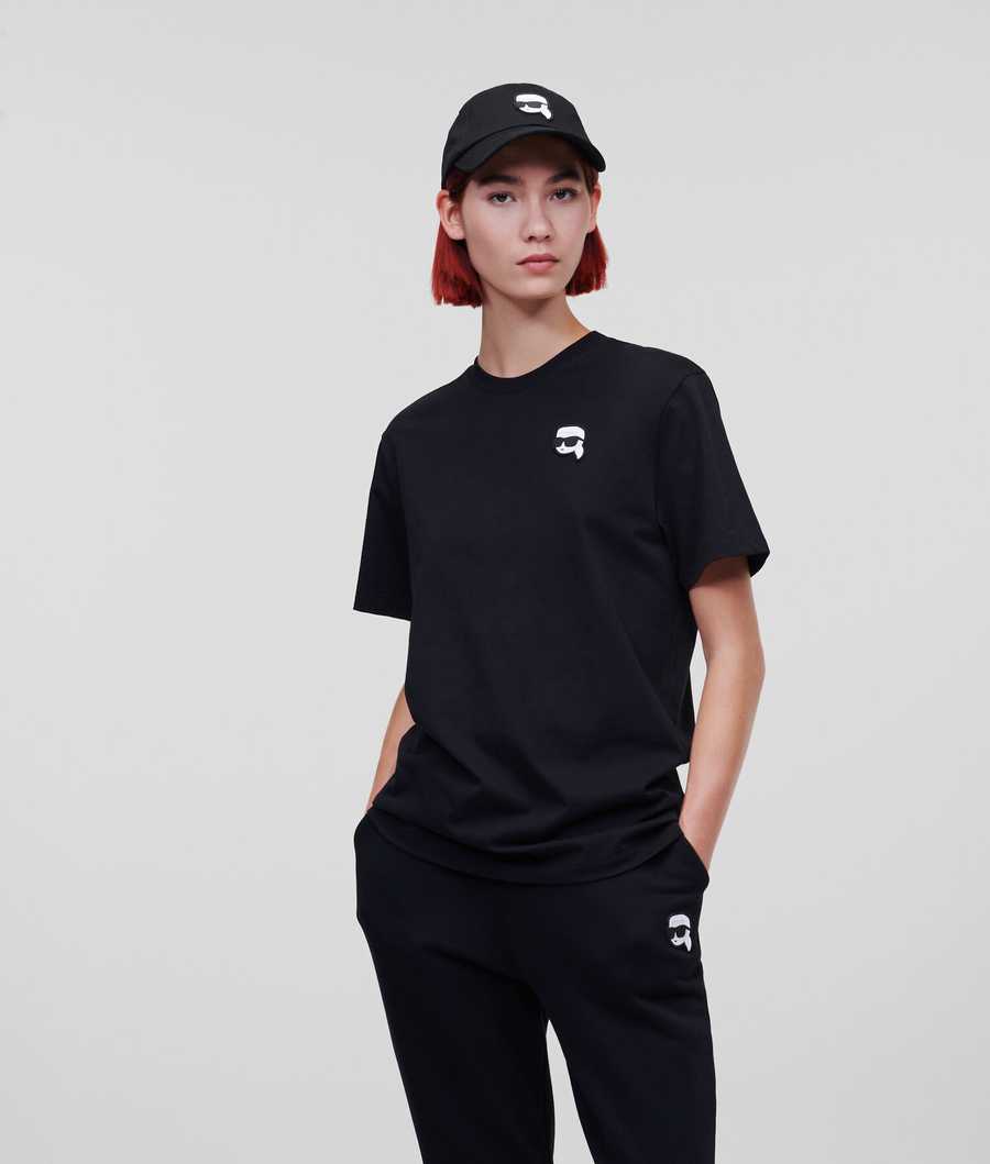 Black Women's Karl Lagerfeld Ikonik 2.0 Oversized T-Shirts | AE031WONE