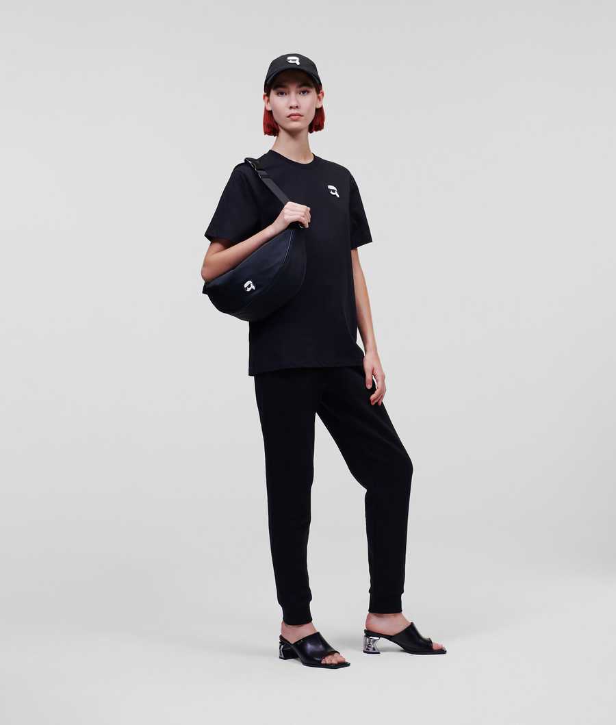 Black Women's Karl Lagerfeld Ikonik 2.0 Oversized T-Shirts | AE031WONE