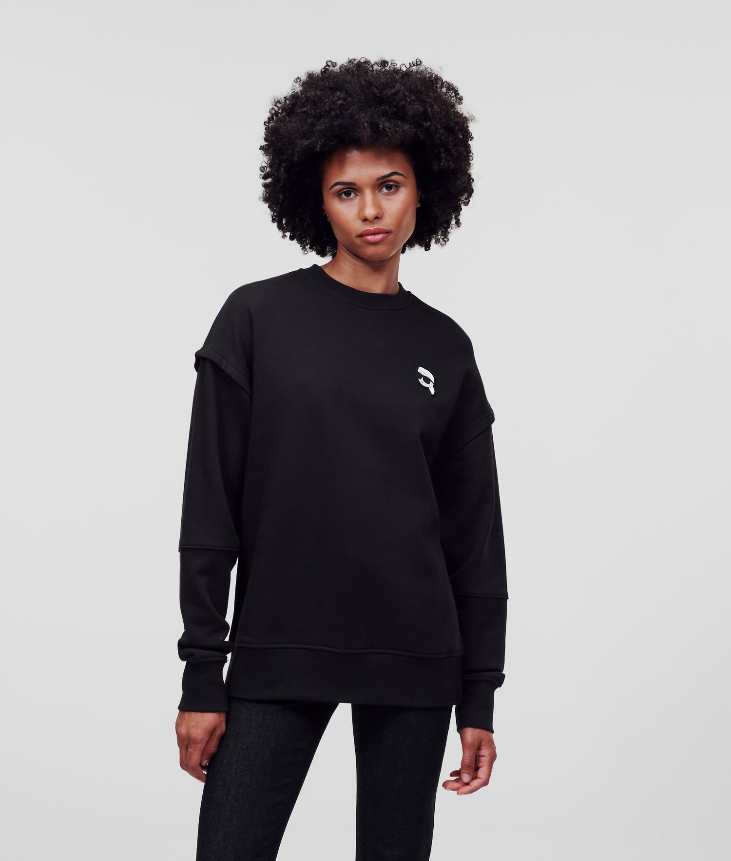 Black Women's Karl Lagerfeld Ikonik 2.0 Relaxed-fit Sweatshirts | AE205YJGV