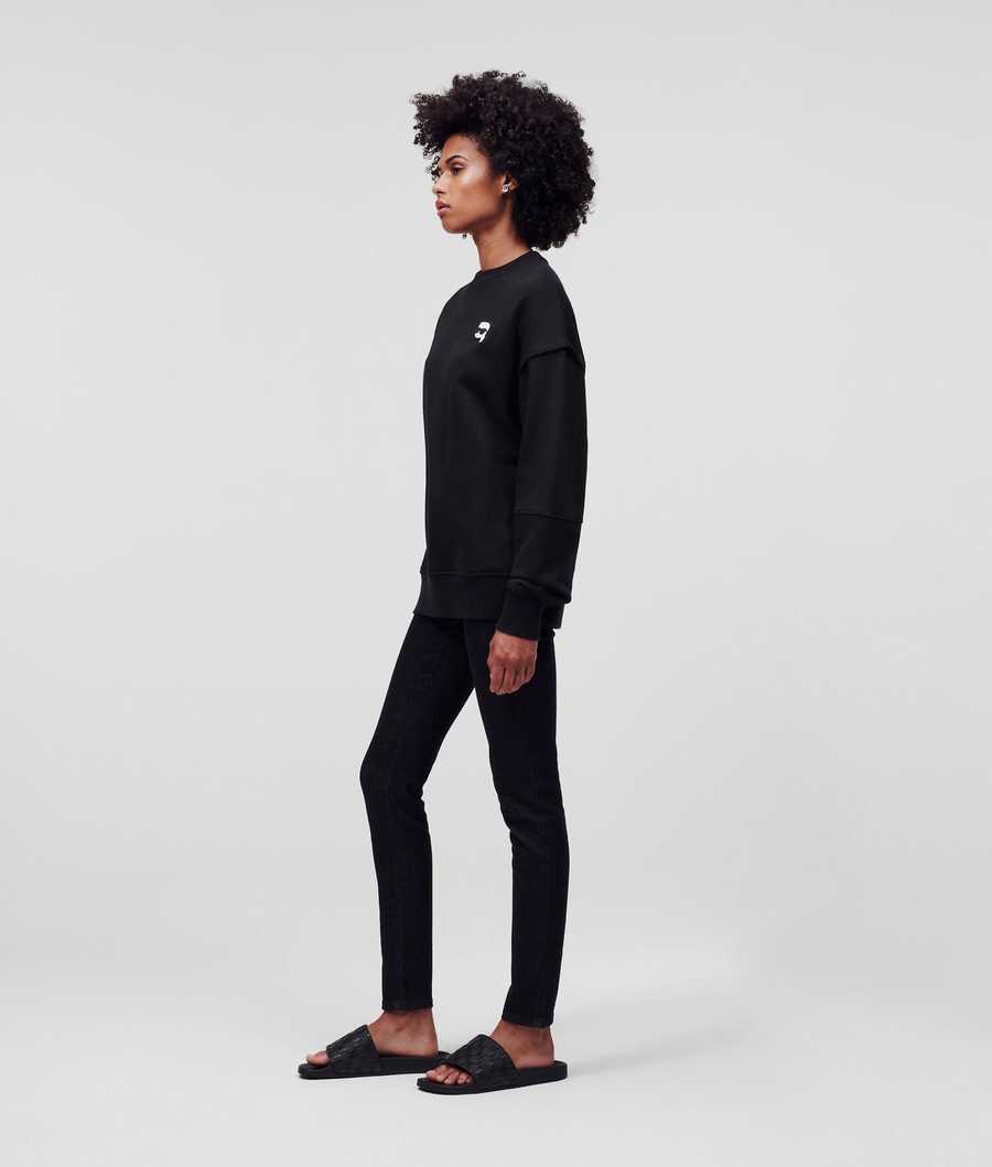 Black Women's Karl Lagerfeld Ikonik 2.0 Relaxed-fit Sweatshirts | AE205YJGV