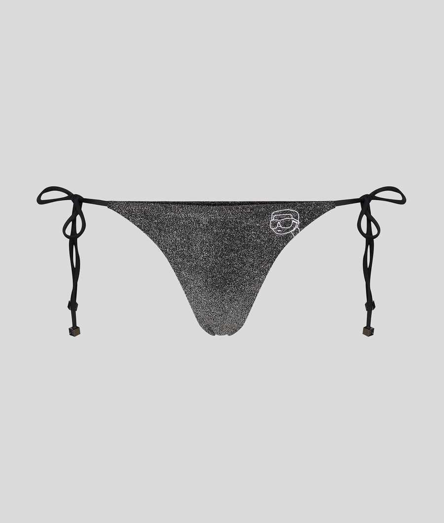 Black Women\'s Karl Lagerfeld Ikonik 2.0 Lurex String Beachwear | AE296RGVU