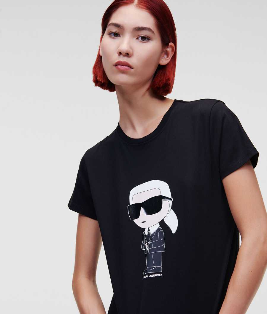 Black Women's Karl Lagerfeld Ikonik 2.0 T-Shirts | AE508HTGW