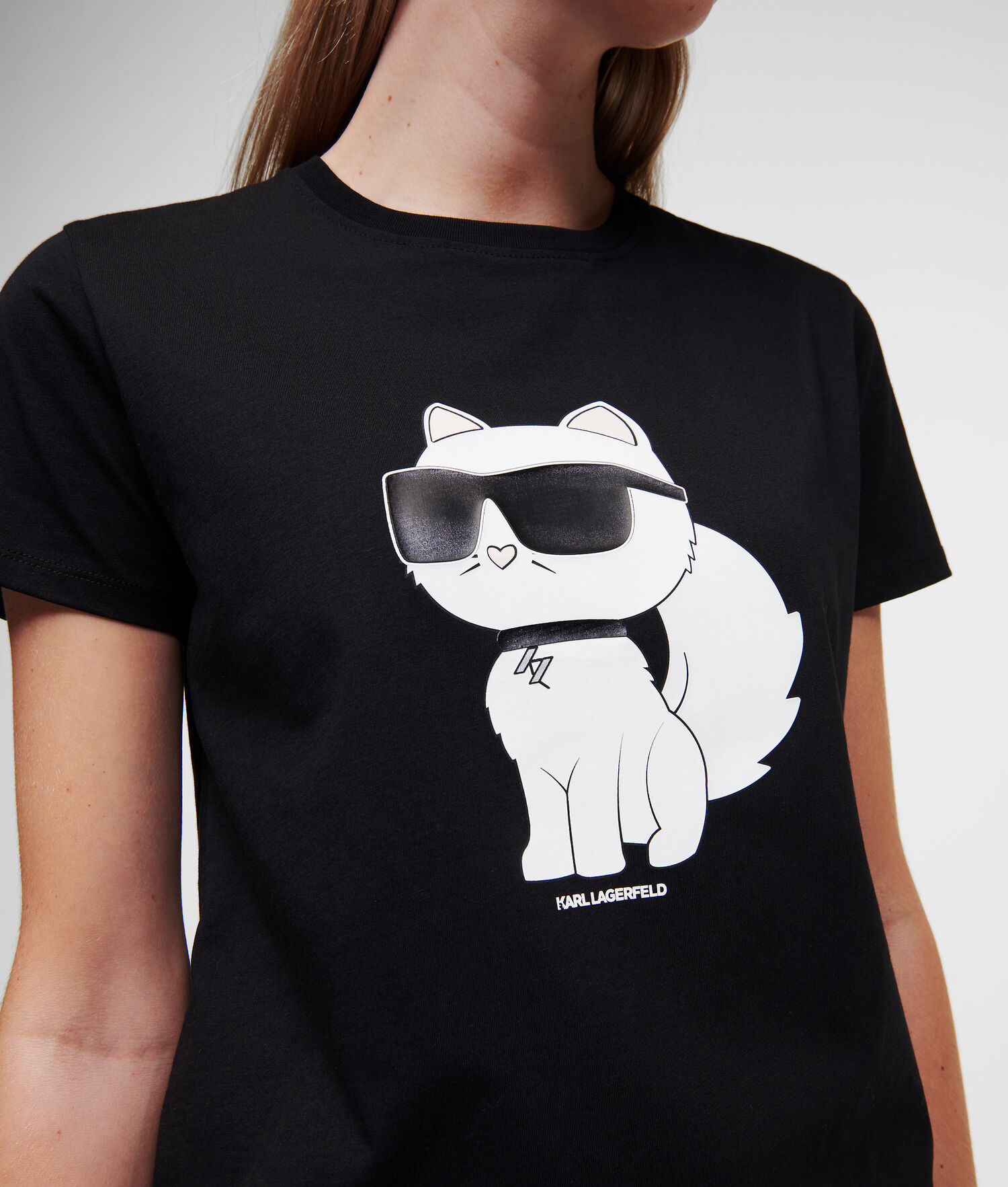 Black Women's Karl Lagerfeld Ikonik 2.0 Choupette T-Shirts | AE745RJGB