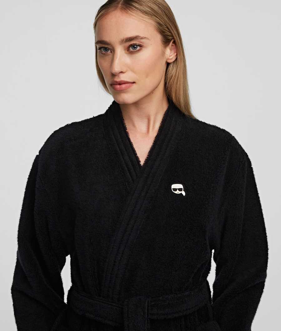 Black Women's Karl Lagerfeld Ikonik Bathrobe Loungewear | AE974OTRY