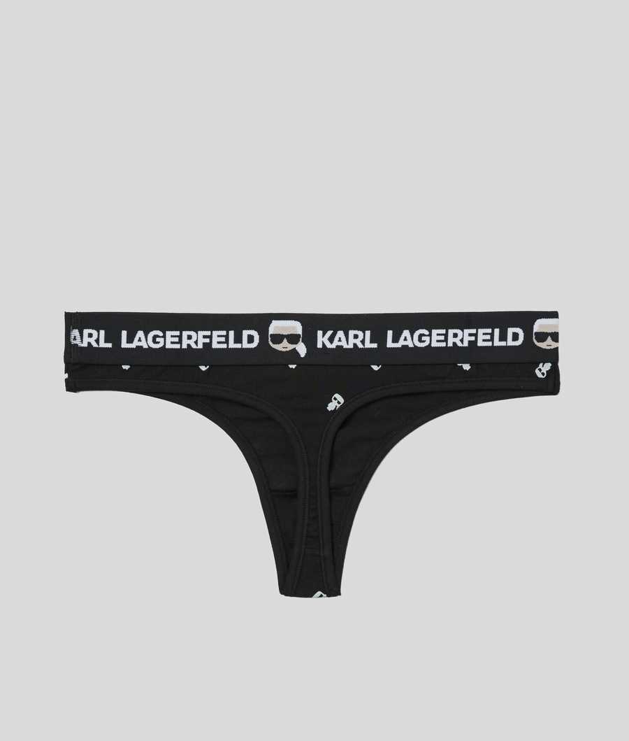 Black Women's Karl Lagerfeld Ikonik Karl Thong Underwear | AE015IREP