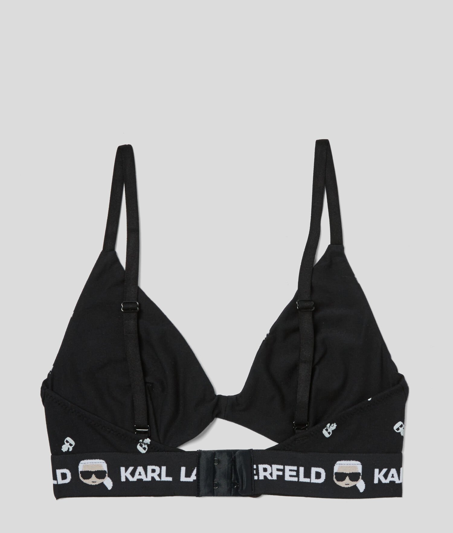 Black Women's Karl Lagerfeld Ikonik Karl Peephole Bra Underwear | AE065CLFW