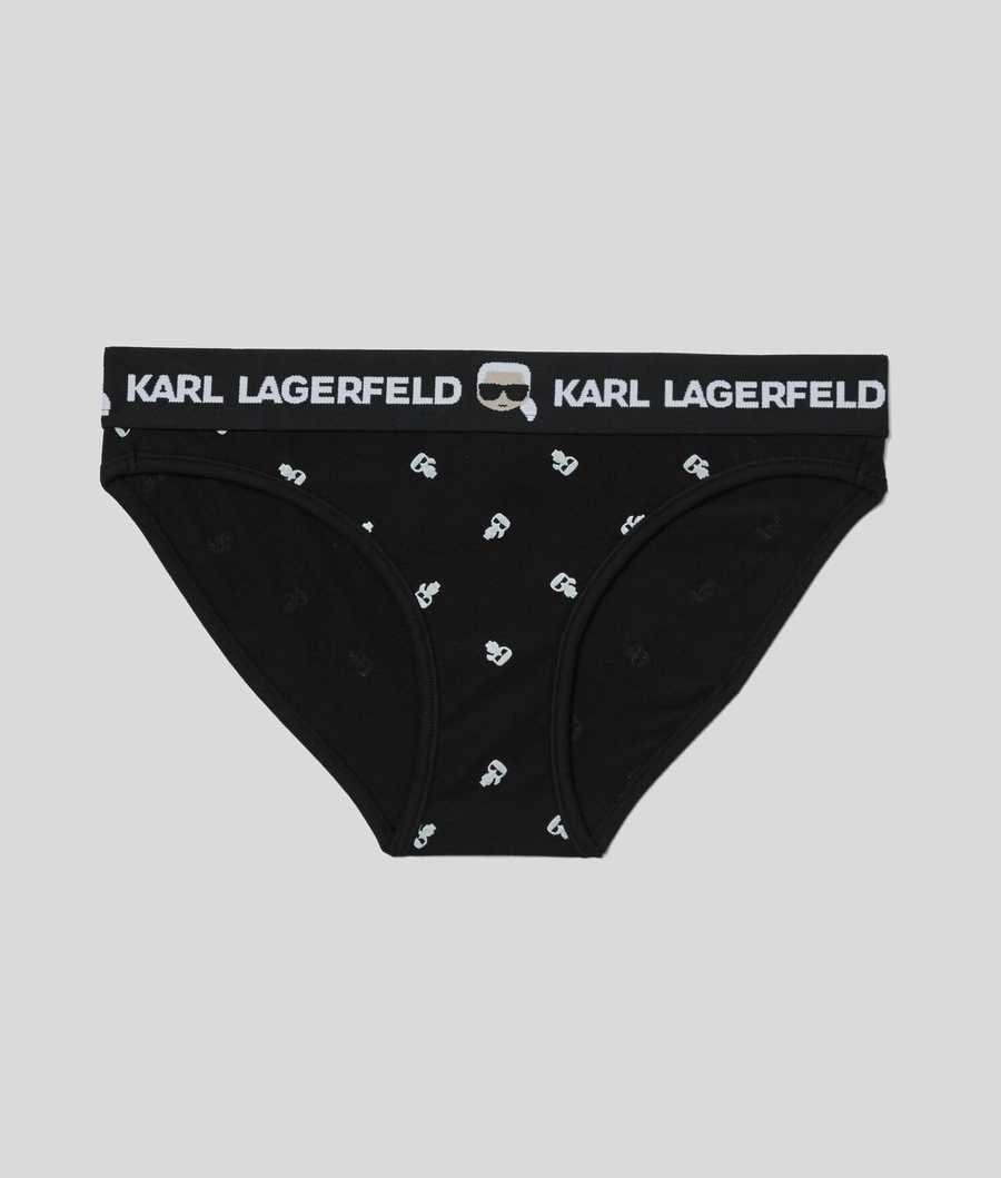 Black Women's Karl Lagerfeld Ikonik Karl Briefs Underwear | AE163NGPO