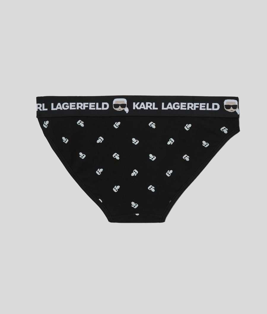 Black Women's Karl Lagerfeld Ikonik Karl Briefs Underwear | AE163NGPO