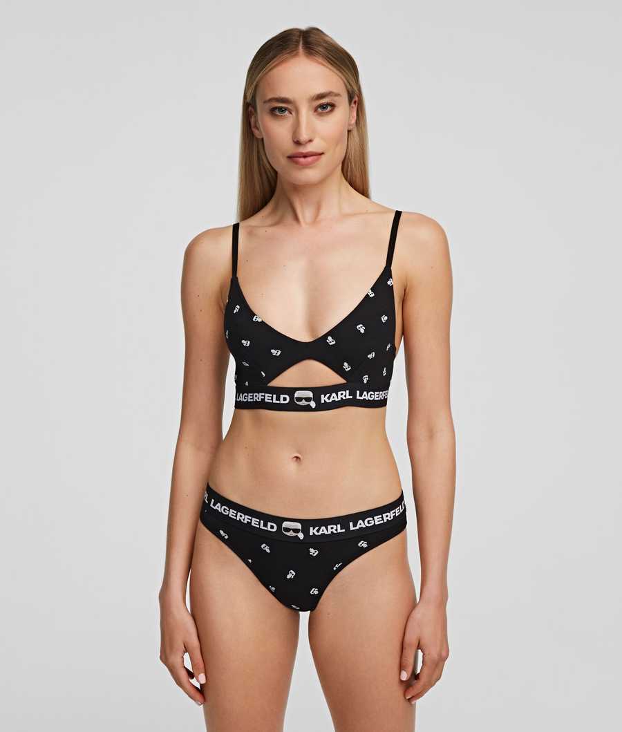 Black Women\'s Karl Lagerfeld Ikonik Karl Briefs Underwear | AE163NGPO