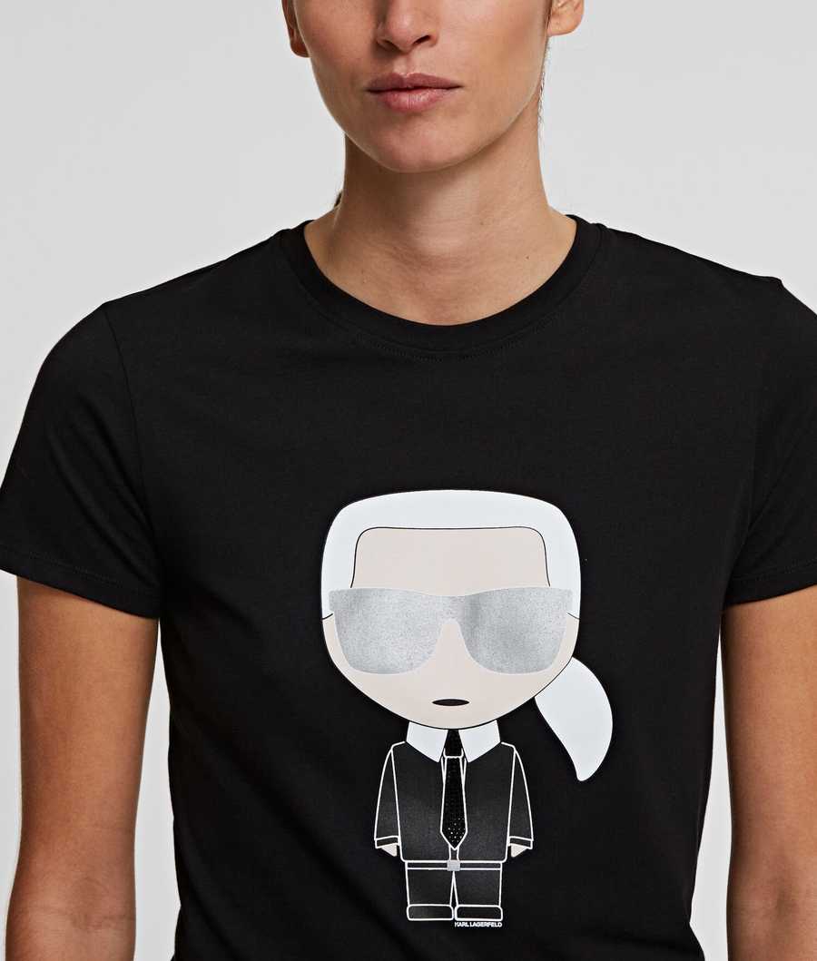 Black Women's Karl Lagerfeld Ikonik Karl T-Shirts | AE264MIGW