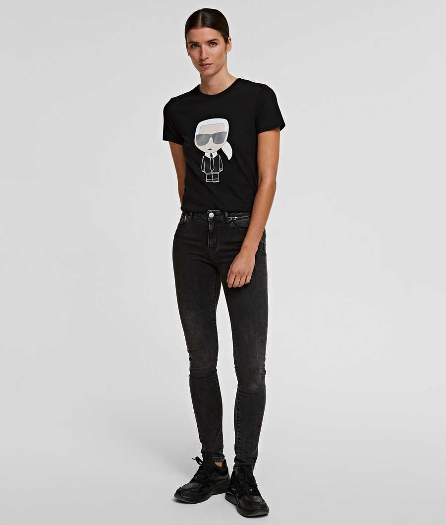 Black Women's Karl Lagerfeld Ikonik Karl T-Shirts | AE264MIGW