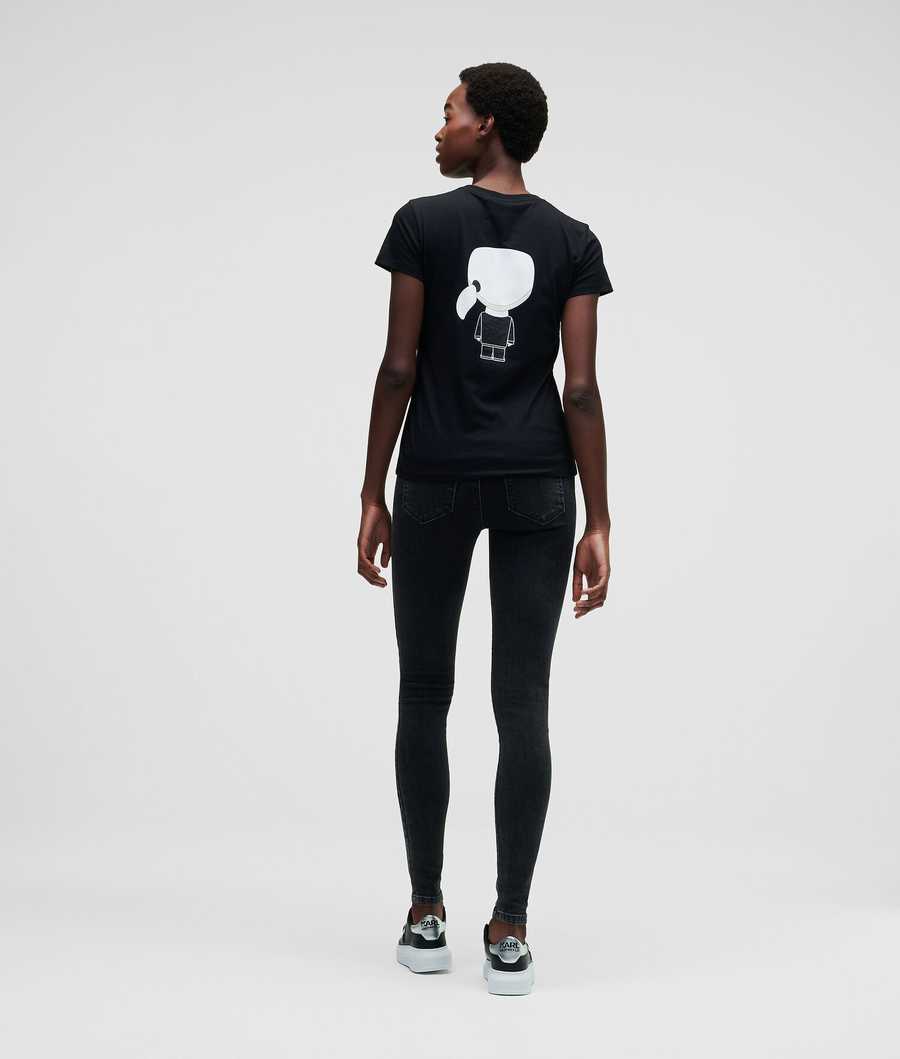 Black Women's Karl Lagerfeld Ikonik Karl T-Shirts | AE972JWBF