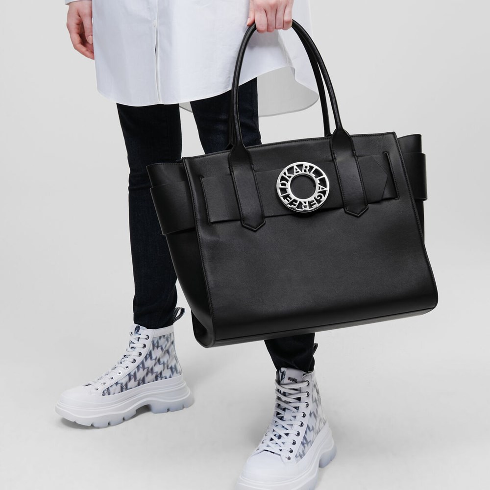 Black Women's Karl Lagerfeld K/Disk Large Tote Bags | AE843JYUB