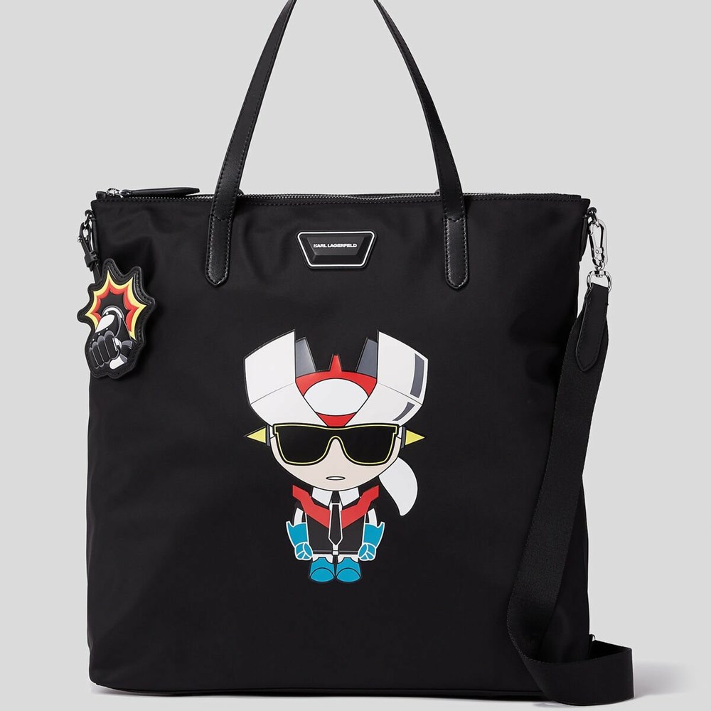 Black Women's Karl Lagerfeld K/Heroes Nylon Tote Bags | AE130SOEV