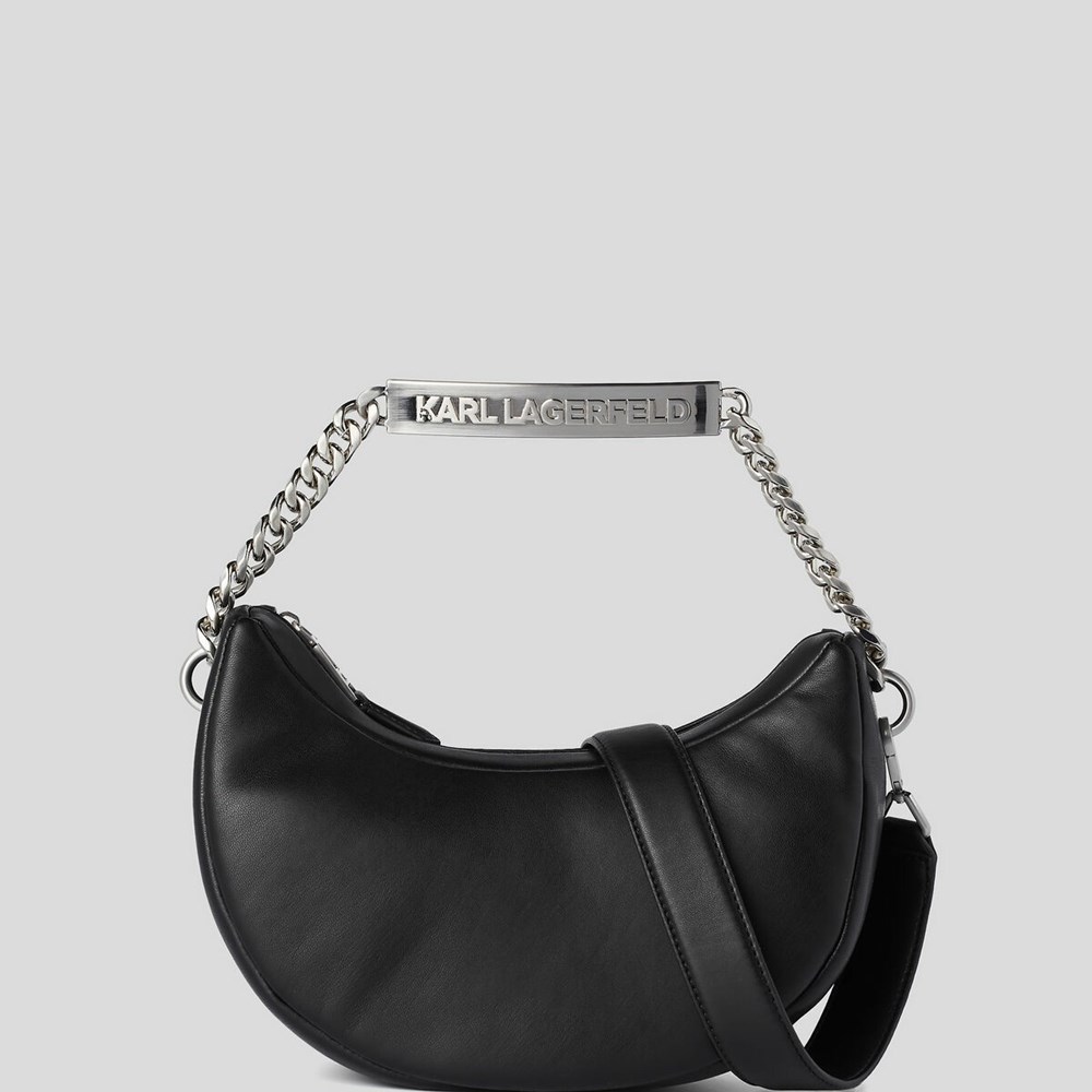 Black Women's Karl Lagerfeld K/Id Half-moon Shoulder Bags | AE729SHML