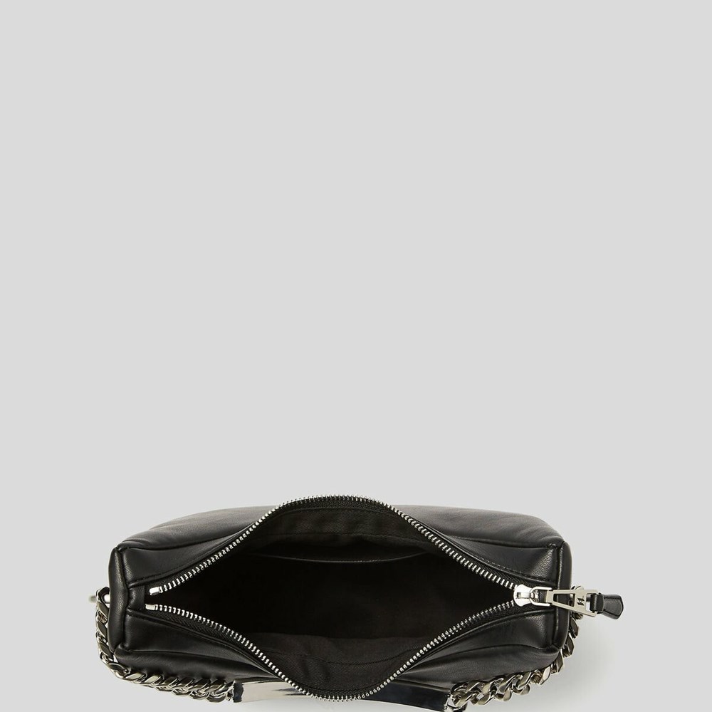 Black Women's Karl Lagerfeld K/Id Half-moon Shoulder Bags | AE729SHML