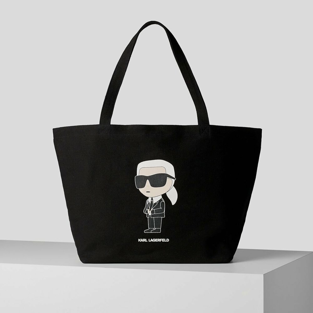 Black Women\'s Karl Lagerfeld K/Ikonik 2.0 Karl Shopper Tote Bags | AE014GQDJ