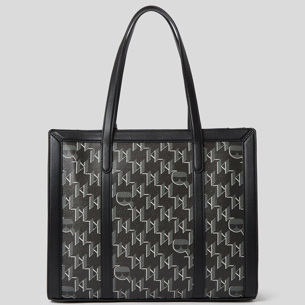 Black Women's Karl Lagerfeld K/Ikonik 2.0 Monogram Coated Canvas Tote Bags | AE347EZXO